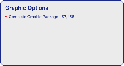 Graphic Options
 Complete Graphic Package - $7,458
